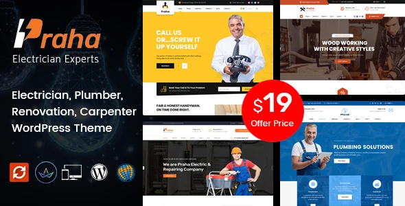 Praha – Electrician Experts WordPress Theme